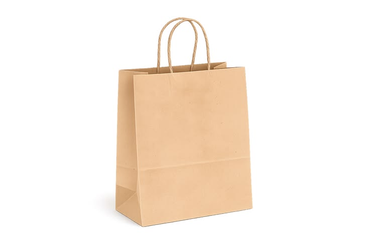 Kraft Twisted-Handle Carry Bags 260 × 140 × 320 mm – Carton of 250 – twisted handle paper bags, kraft paper bags for cafés & restaurants