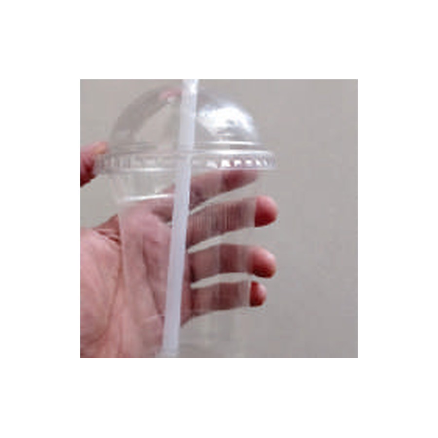 Clear PET Milkshake Cups 16oz (480 ml) with Dome Lids – Pack of 1000 Sets – dome lids with hole, milkshake cups for cafés & restaurants (photo 3)