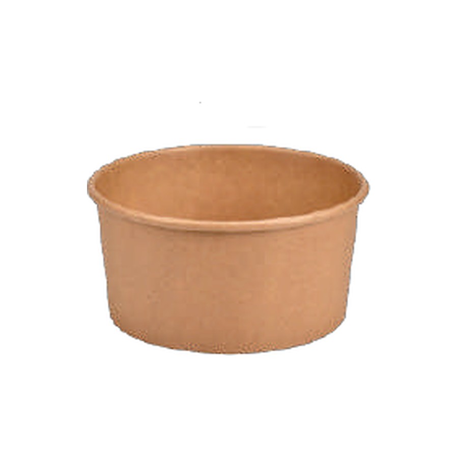 Kraft Paper Round Bowls 1000 ml with Clear PET Lids – Carton of 300 Sets – paper bowls with lids, salad bowls with lids for cafés & restaurants (photo 3)