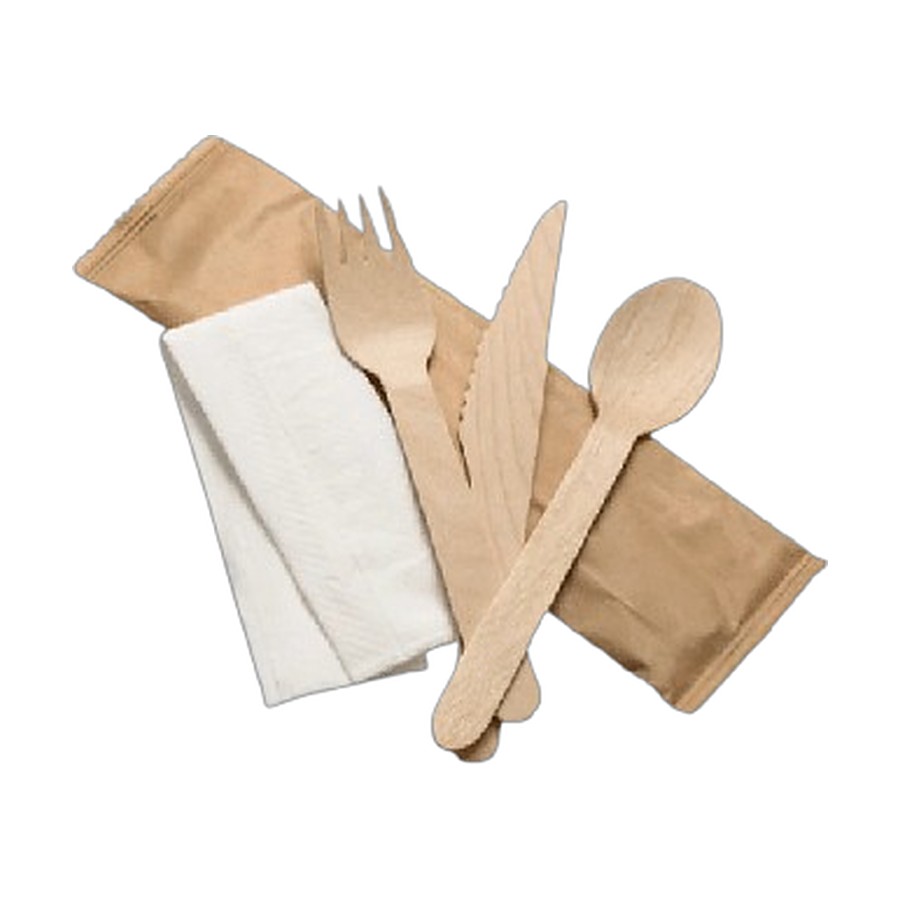 Wooden Cutlery – Fork, Knife & Spoon 160 mm – Box of 1000 (Mixed) – wooden spoons, wooden forks for cafés & restaurants (photo 4)