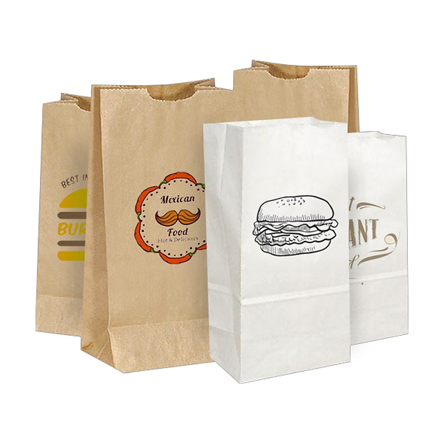 Kraft SOS Takeaway Paper Bags Medium 180 × 110 × 300 mm – Pack of 500 – kraft paper bags, paper bags for cafés & restaurants (photo 3)