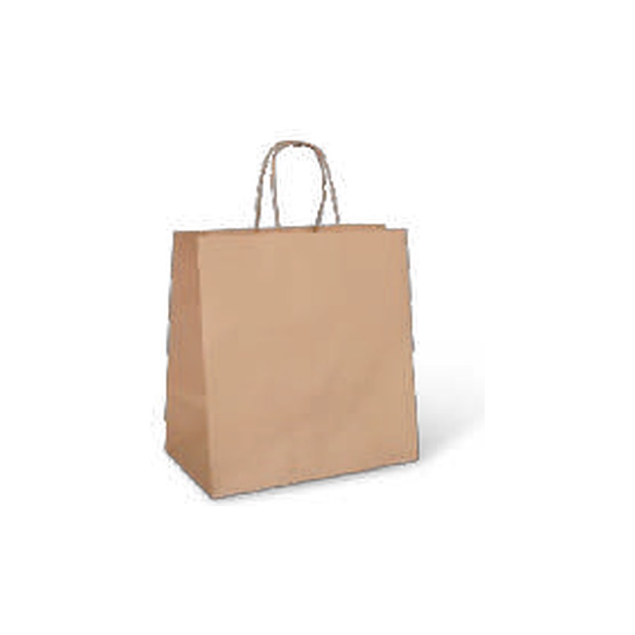 Kraft Twisted-Handle Carry Bags 260 × 140 × 320 mm – Carton of 250 – twisted handle paper bags, kraft paper bags for cafés & restaurants (photo 2)