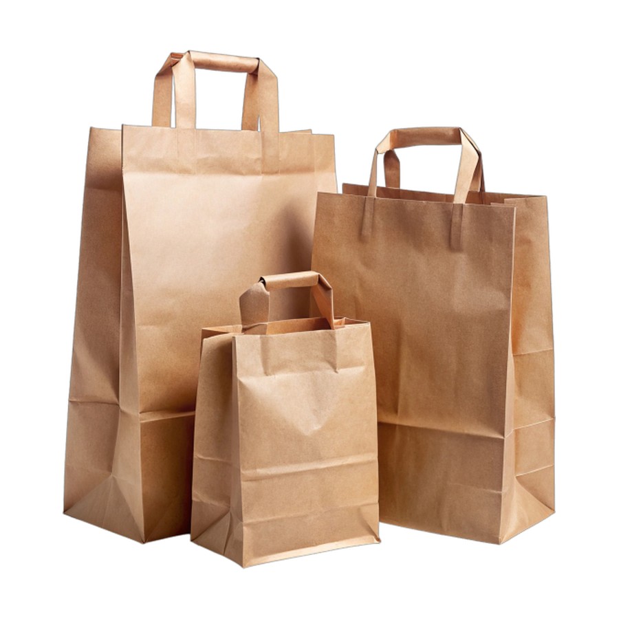 Kraft Twisted-Handle Carry Bags 260 × 140 × 320 mm – Carton of 250 – twisted handle paper bags, kraft paper bags for cafés & restaurants (photo 3)