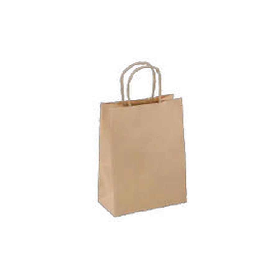 Kraft Twisted-Handle Carry Bags 260 × 140 × 320 mm – Carton of 250 – twisted handle paper bags, kraft paper bags for cafés & restaurants (photo 4)