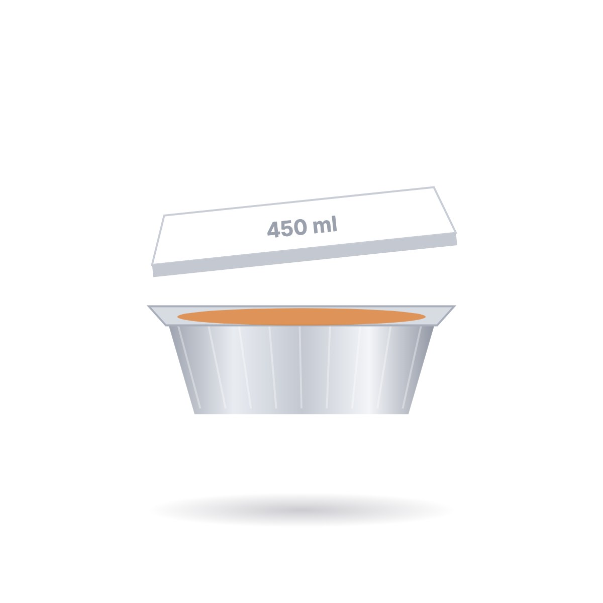 Aluminium Foil Takeaway Containers 450 ml with Board Lids – Carton of 500 – aluminium foil containers, takeaway containers for cafés & restaurants
