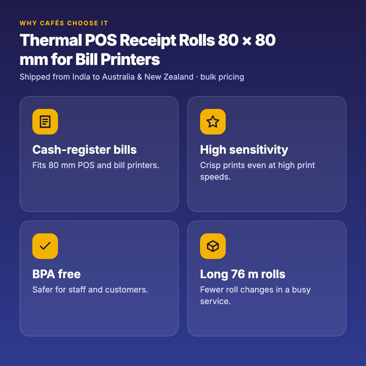 Thermal POS Receipt Rolls 80 × 80 mm for Bill Printers – Box of 24 – POS rolls, receipt rolls for cafés & restaurants (photo 5)