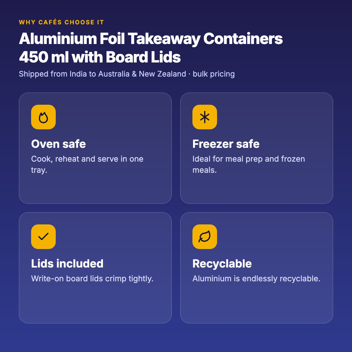 Aluminium Foil Takeaway Containers 450 ml with Board Lids – Carton of 500 – aluminium foil containers, takeaway containers for cafés & restaurants (photo 4)