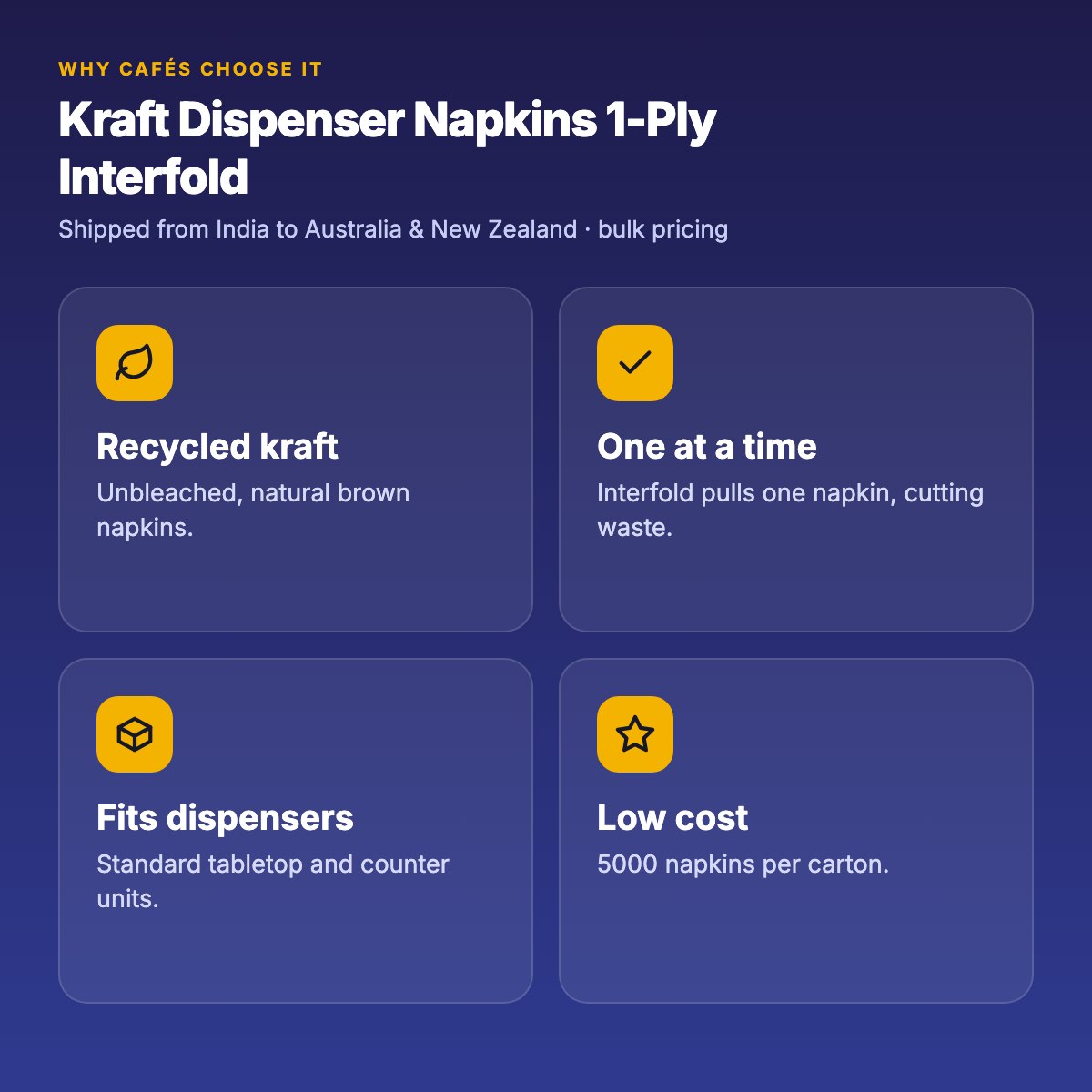 Kraft Dispenser Napkins 1-Ply Interfold – Carton of 5000 – dispenser napkins, interfold napkins for cafés & restaurants (photo 5)