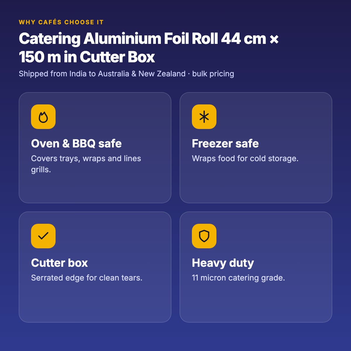 Catering Aluminium Foil Roll 44 cm × 150 m in Cutter Box – aluminium foil rolls, foil sheets for cafés & restaurants (photo 4)